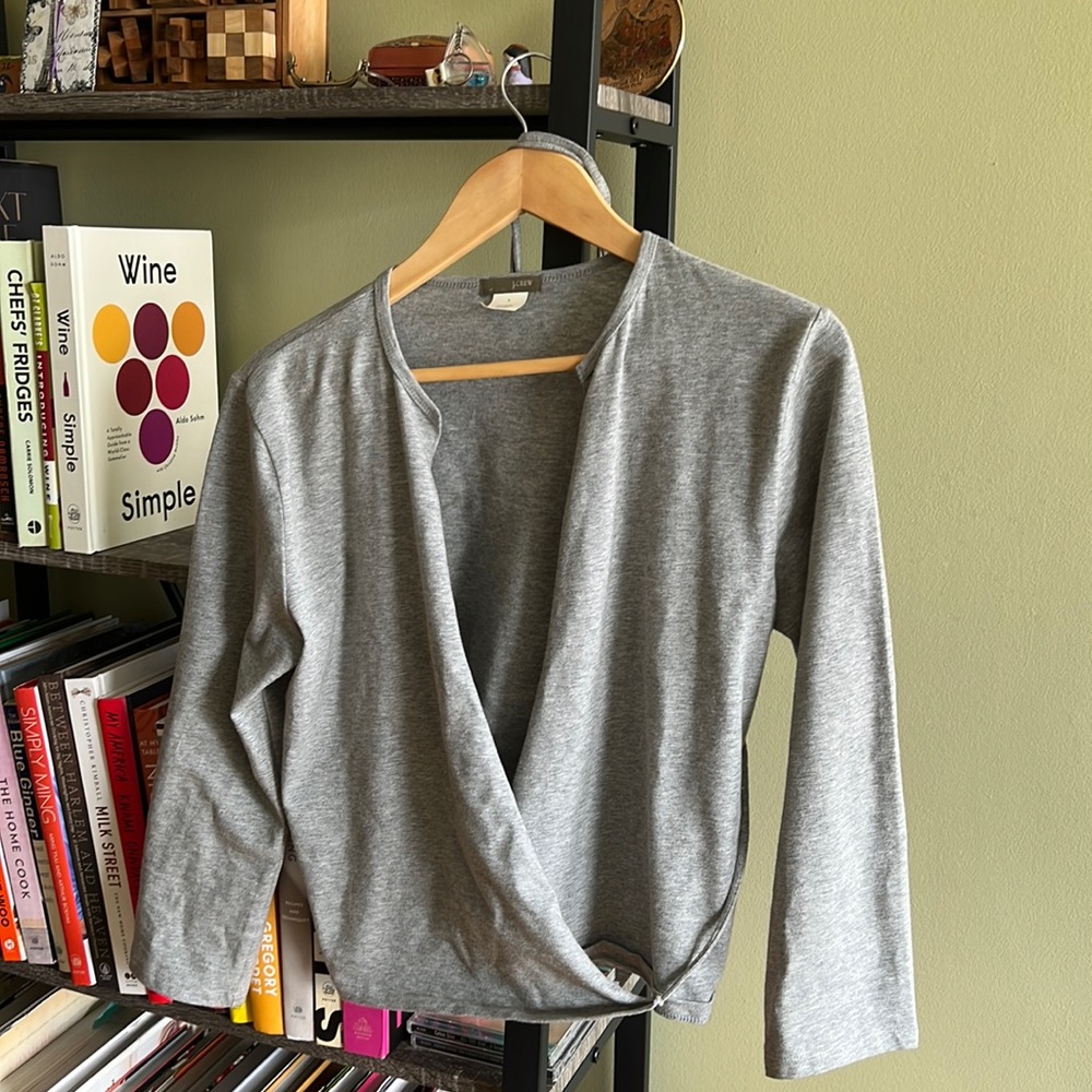 JCrew Women’s Cardigan, Light Gray, Large